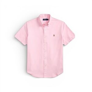 Ralph Lauren Men’s Light Pink Button Down Shirt Short Sleeve Classic Prep